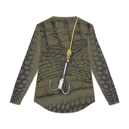 Hooked on Gator Hunting Long Sleeve Green
